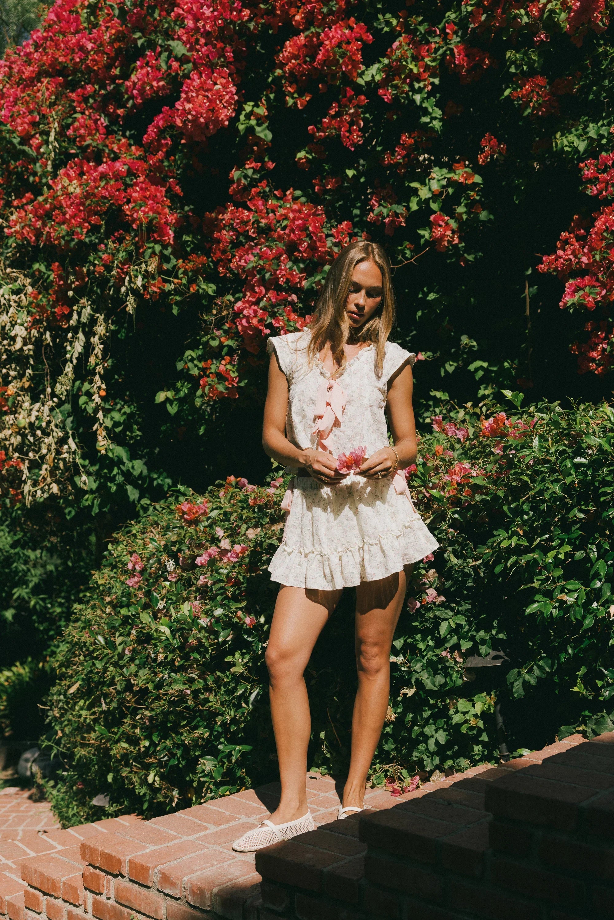 Regina Floral Blouse in Blush