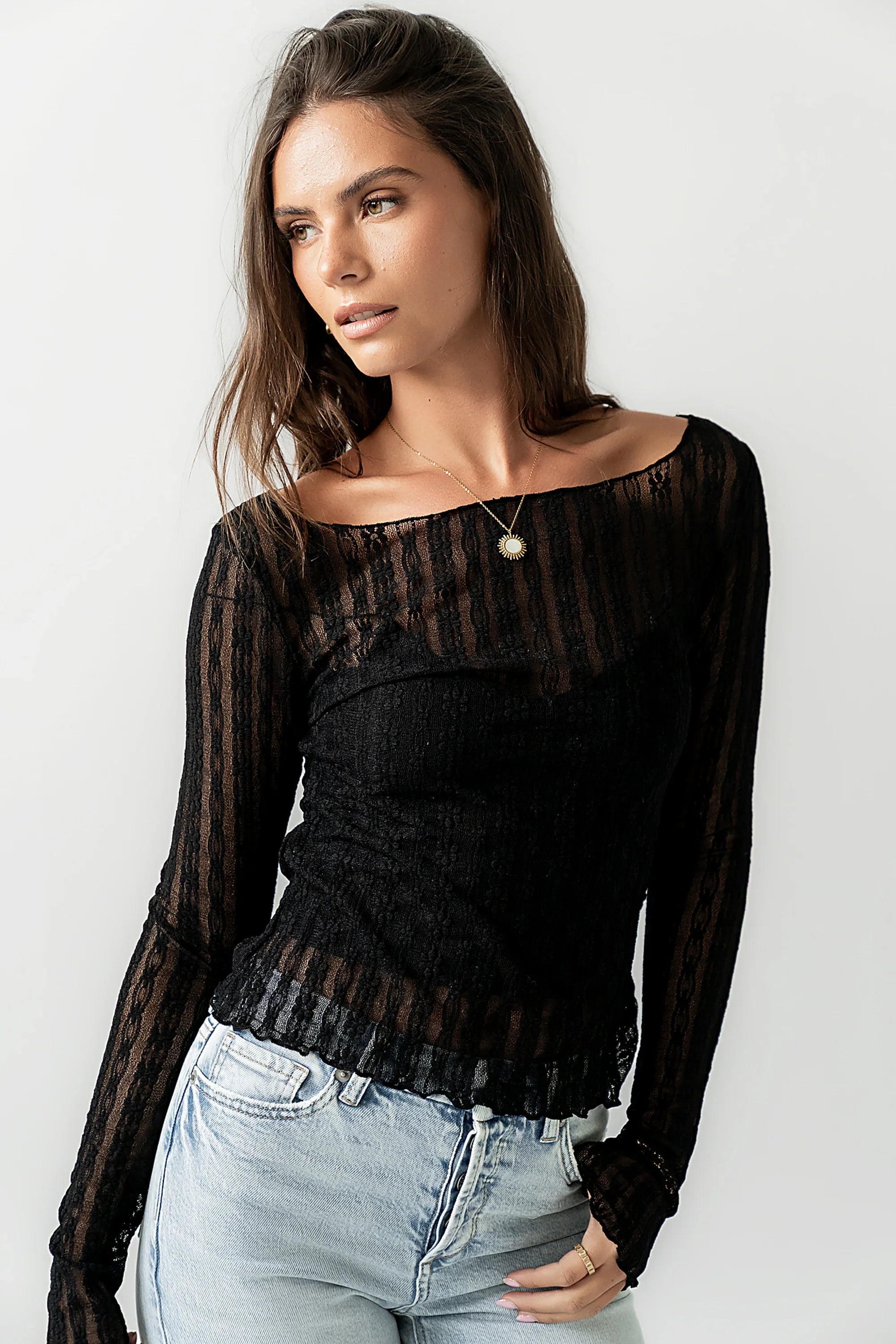Rachel Lace Top in Black
