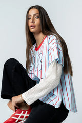 Home Run Oversized Tee in Blue