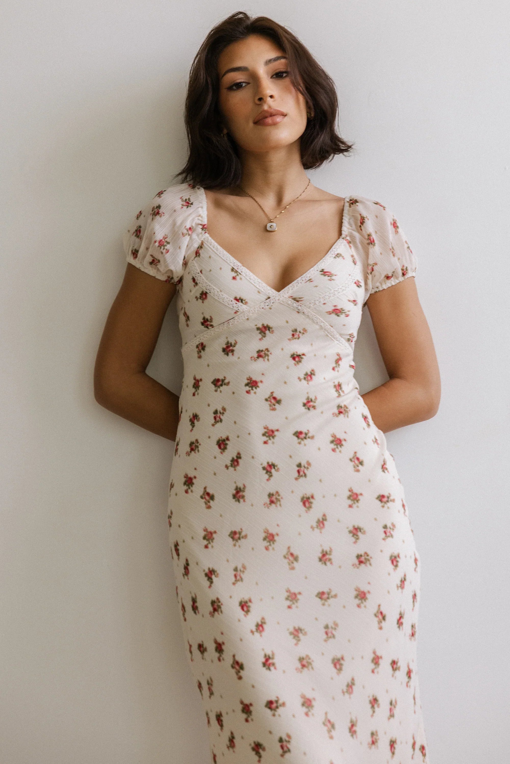 Cammie Floral Maxi Dress in Cream